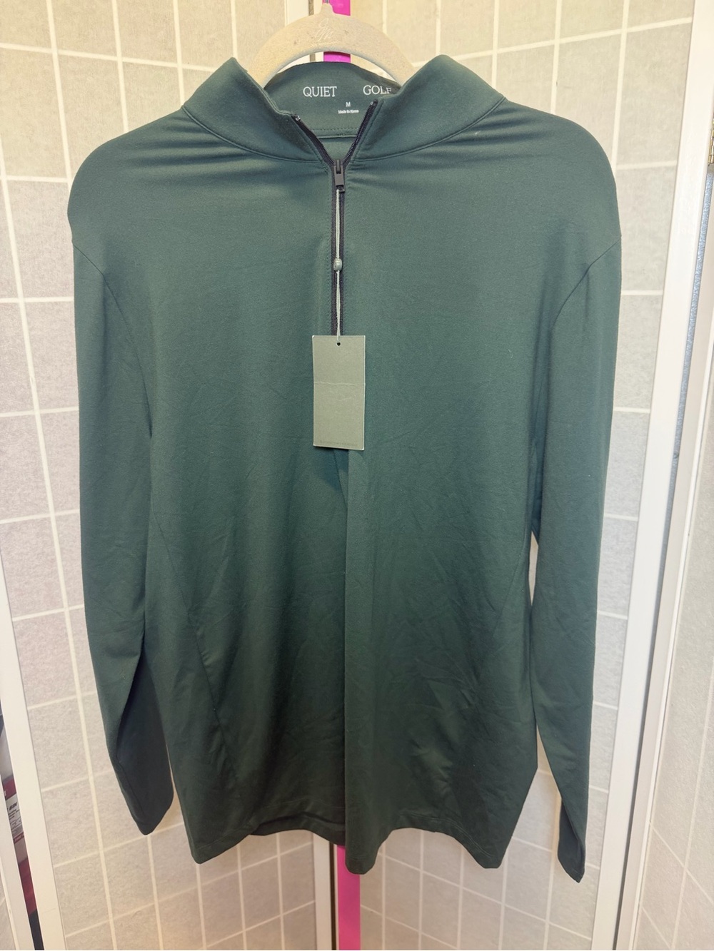 NWT QUIT GOLF Men's Long Sleeve Performance Shirt - Dark Green